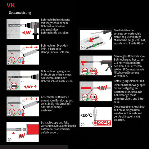 Injection mortar VK, 420 ml, Koxial cartridge